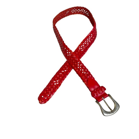Braided Red Leather Belt ❤️ - Picture 1 of 5